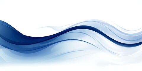 Fresh navy blue wave design element on white background Generative AI