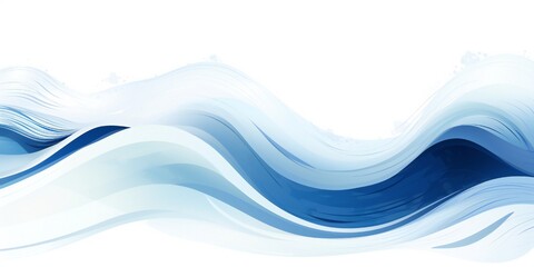 Fototapeta premium Fresh navy blue wave design element on white background Generative AI