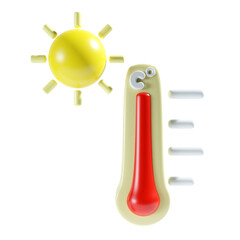 hot temperature weather 3d illustration