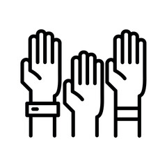 Obraz premium raised hands icon