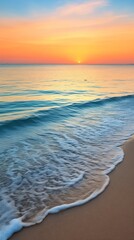 view beach wave coming shore sunrise city young makes sea area glowing deep horizon stunningly pale liquified hot humid exotic endless song serene