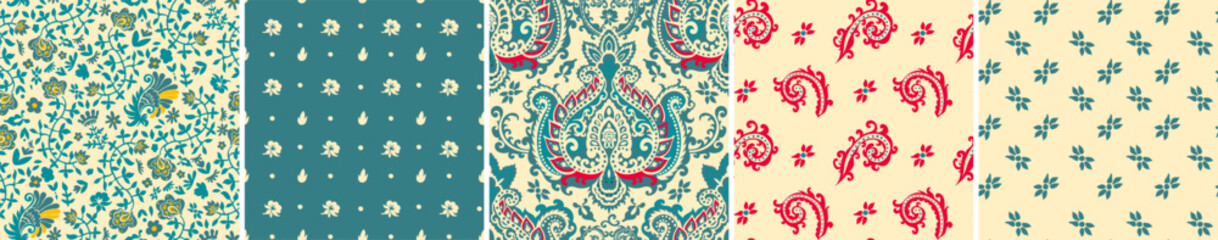 Damask floral motifs