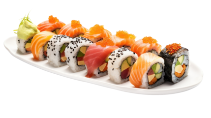 sushi Japanese food on the transparent background