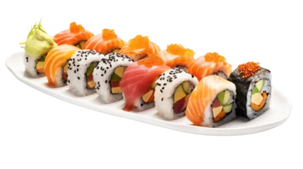 Rolgordijnen sushi Japanese food on the transparent background © EmmaStock