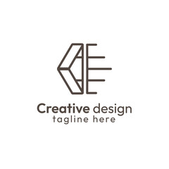 abstract  Modern unique letter AE EA logo design template - vector