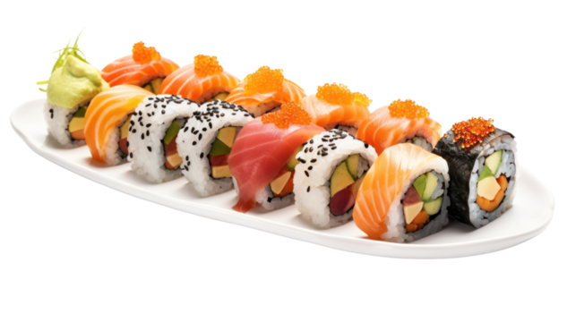 sushi Japanese food on the transparent background