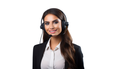 Young woman call center ready to work