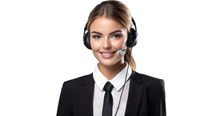 Young woman call center ready to work