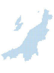 Obraz premium 新潟 地図 円 ドット アイコン