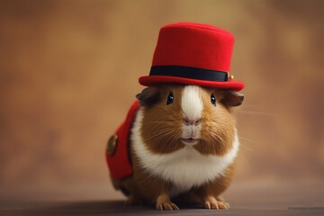 cute guinea pig wearing a hat