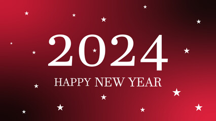 2024 Happy New Year beautiful text illustration design