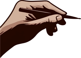 左利きの人が鉛筆を持っているイラスト