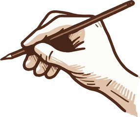鉛筆を持っている人の手のイラスト