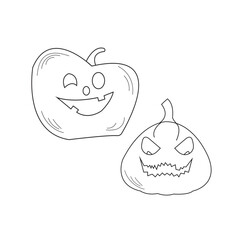 Halloween Pumpkin Line Art