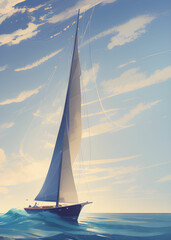 Fototapeta premium Yacht. Generate AI