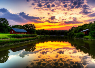 Obraz premium sunset. Generate AI