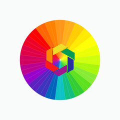 Obraz premium Hue of Color. Kinds of Colour Separation. Hue Icon. Color Wheel - Vector. 