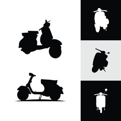 scooter, silhouette, vehicle, transportation, motorcycle, motor, retro, travel, vintage, design, style, motorbike, vespa, symbol, vector, ride, illustration, icon, classic, wheel, speed, moped, bike, 