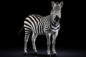 zebra isolated on white generative ai