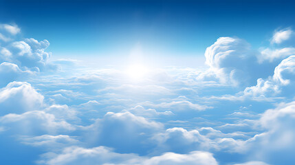 blue sky with clouds, Beatiful sky with comolus clouds