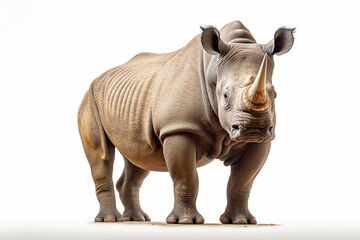 Obraz premium rhino isolated on white background generative ai