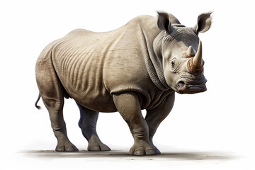 Obraz premium rhinoceros isolated on white generative ai