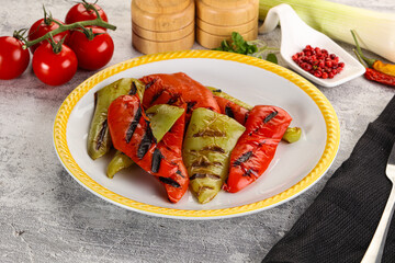 Grilled Bell Pepper - green and red