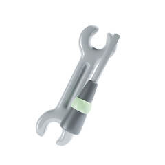 worker screwdriver equipment for construction 3d illustration