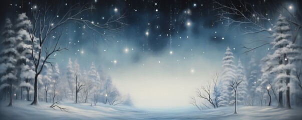 Fototapeta premium Magical dramatic snow theme winter background Generative AI