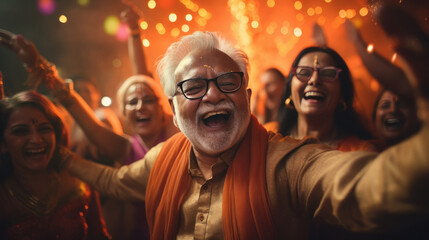Fototapeta premium senior people celebrating new year party