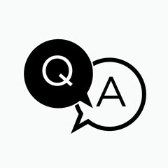 Q and A Icon. FAQ, Help Desk Symbol. Confirm, Question and Answer Symbol - Vector. - obrazy, fototapety, plakaty