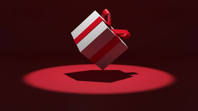 プレゼントの箱が回る様子　3DCG　ギフト