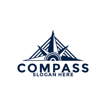 compass logo design vector, creative idea compass or navigation logo icon template
