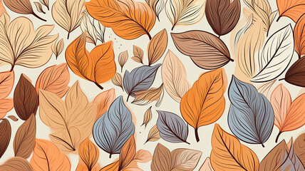 Obraz premium autumn leaves and branches background, abstract soft color softpastel bright colors, fall pattern