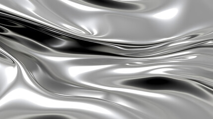 abstract background of metal, glossy silver metal fluid glossy chrome mirror water effect background backdrop texture 