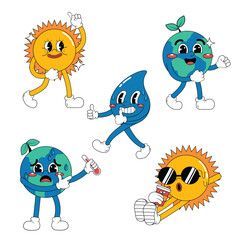 Full Set of Playful Eco Retro Style