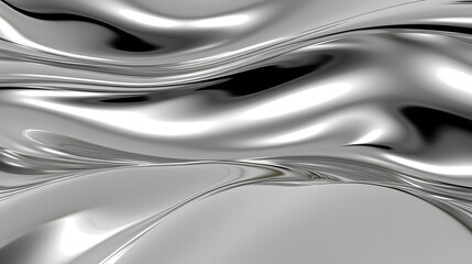 abstract background of metal, glossy silver metal fluid glossy chrome mirror water effect background backdrop texture 