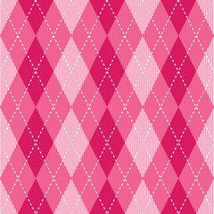 Pink argyle pattern. Argyle vector pattern. Argyle pattern. Seamless geometric pattern for clothing, wrapping paper, backdrop, background, gift card, sweater.
