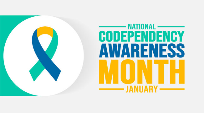 January is National Codependency Awareness Month background template. Holiday concept. background, banner, placard, card, and poster design template with text inscription and standard color. vector.