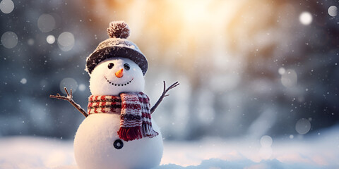 nowman With Scarf And Hat Hd Wallpapers Background  ,High-Resolution Snowman Desktop Wallpaper ,Snowman with Scarf and Top Hat Background