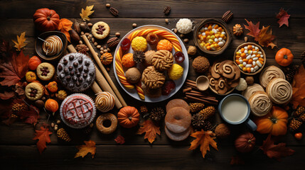 Fall desserts table scene