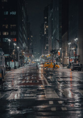 time lapse of traffic at night rain New York City 