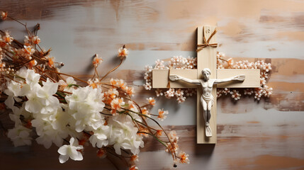 Festive Easter arrangement with cross