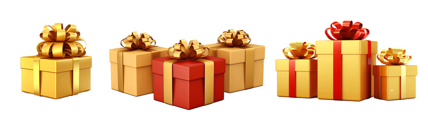 chistmas gift boxes, isolated white background	