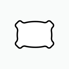 Pillow Icon. Bed Element Symbol – Vector. 