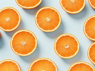 Orange slices on a blue background	
