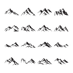 Set of peak mountain logo icon vector template - obrazy, fototapety, plakaty
