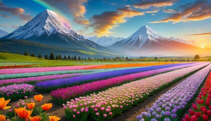 虹色の花畑