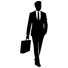 Business man vector silhouette illustration black color