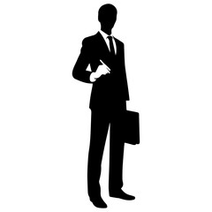 Business man vector silhouette illustration black color